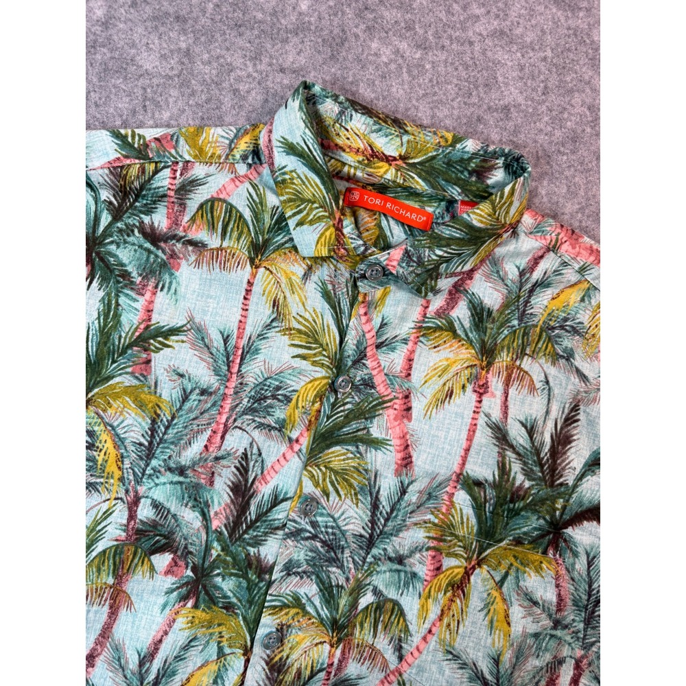 Tori Richard Mens Palm Tree Hawaiian Shirt Small Tropical Button Down Hawaii